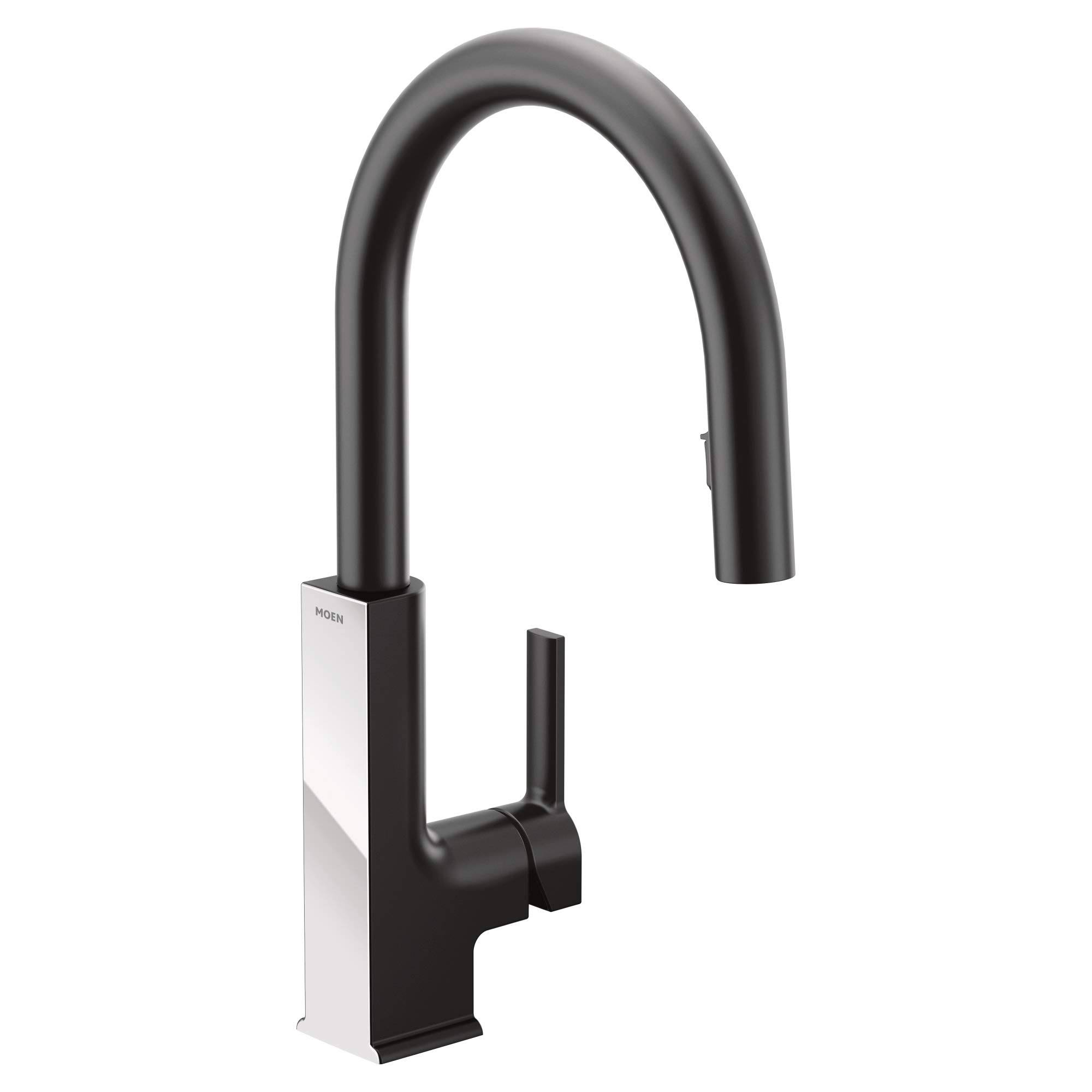 Moen S72308 Sto 1.5 GPM Single Hole Pull Down Kitchen Faucet with - Matte Black / Chrome