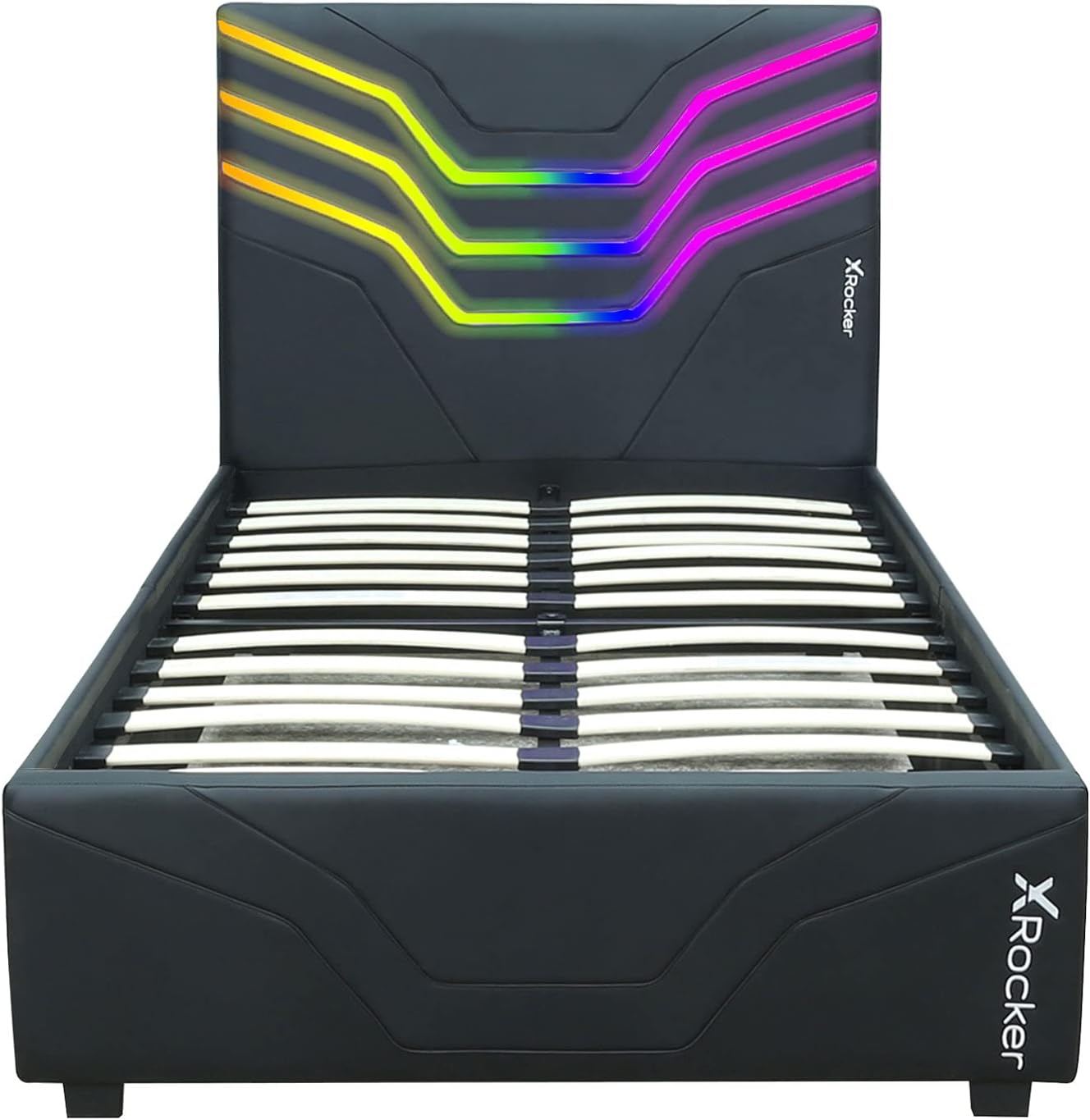 X Rocker Cosmos RGB LED Twin Gaming Bed, 79.3 x 41.3 x 42.5, Black