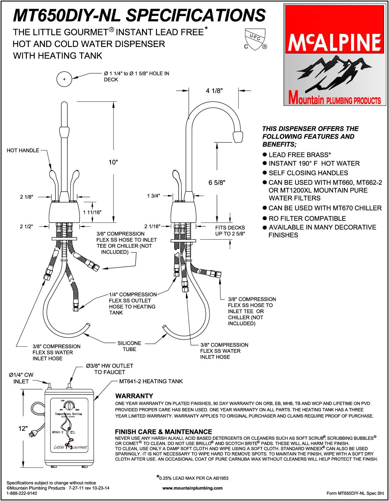 Mountain Plumbing MT650DIY-NL/ACP Hot u0026 Cold Water Faucet - Antique Copper