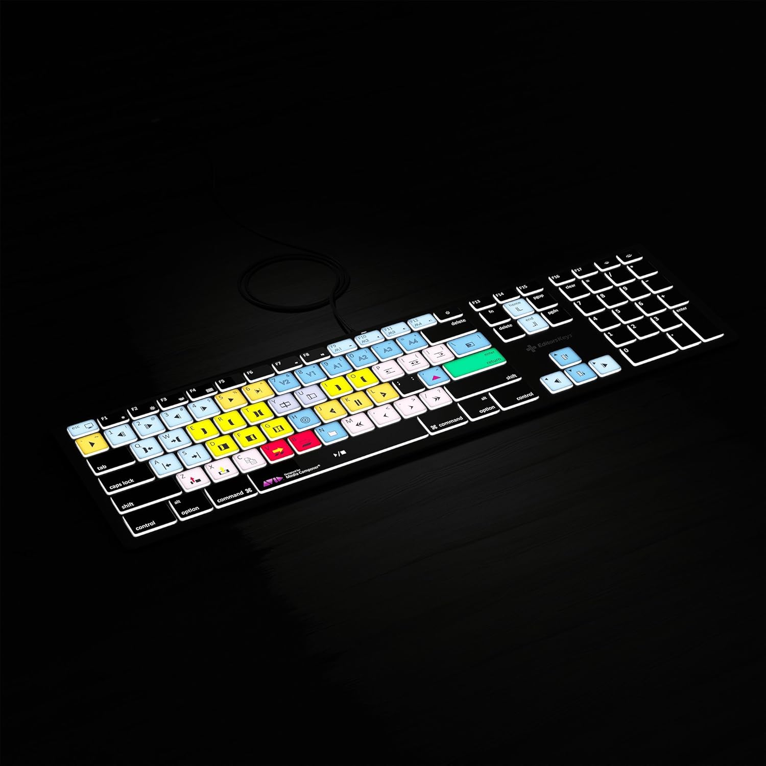 Avid Media Composer Keyboard | Backlit Keyboard for Mac MacOS | Editors Keys Shortcut Keyboard
