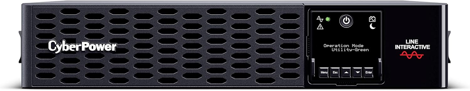 CyberPower PR3000RTXL2UN Smart App Sinewave UPS System, 3000VA/3000W, 9 Outlets, 2U Rack/Tower, RMCARD205 Pre-Installed, EBM Option