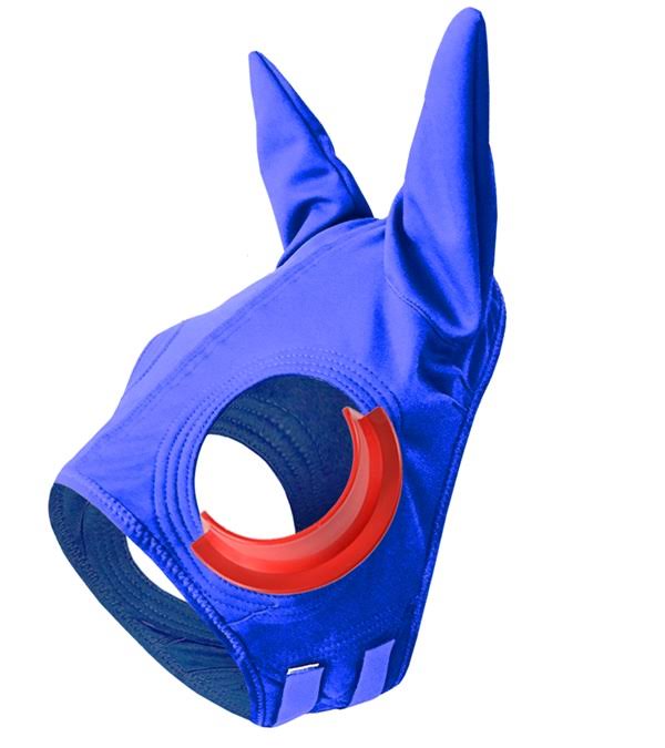 Jacks 3572-BK-NV Double Knit Blinker Hood with Ears u0026 Vinyl French Cups - Black u0026 Navy