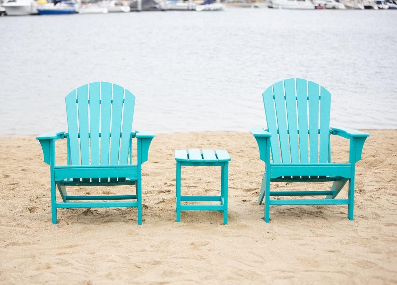 LuXeo LUX-1518-SGRY2T Hampton Adirondack 3-Piece Set, Gray