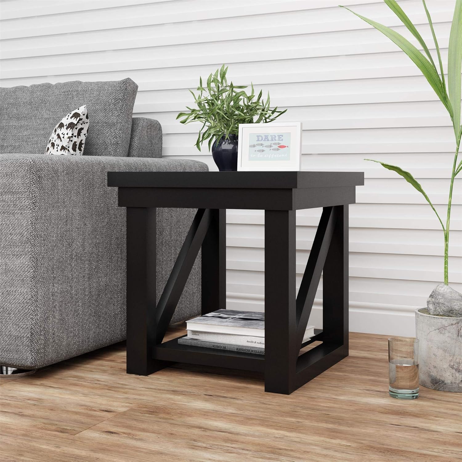 Ameriwood Home Crestwood, Black End Table