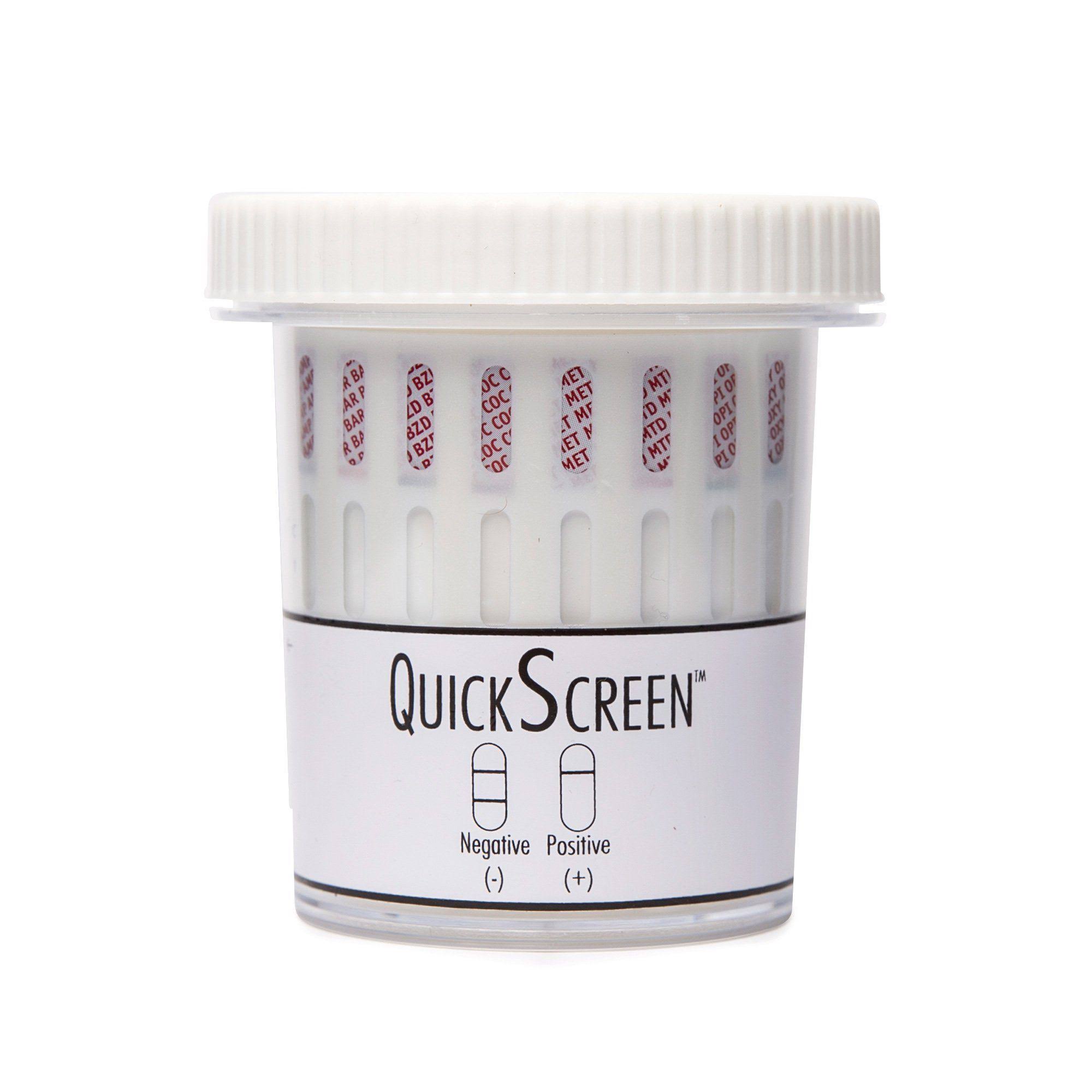 (25 Pack) 7 Panel QuickScreen Cup - 9421Z - Amp, BZD, COC-300, MET-500, OPI-300, PCP, THC + Timer
