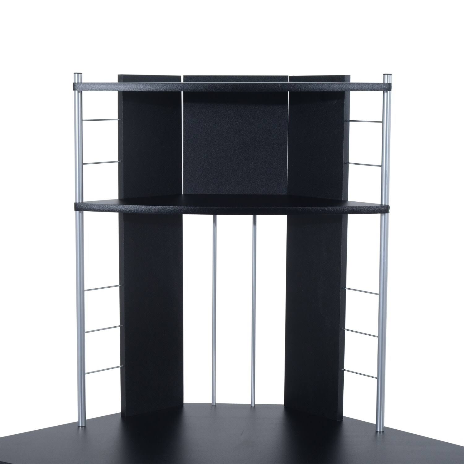 HOMCOM Arch Tower Corner Computer Desk, Black