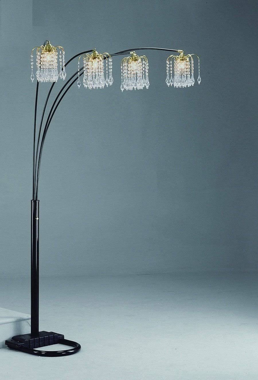 Crown Mark 6966bk Rain Drop Arc Floor Lamp, Black
