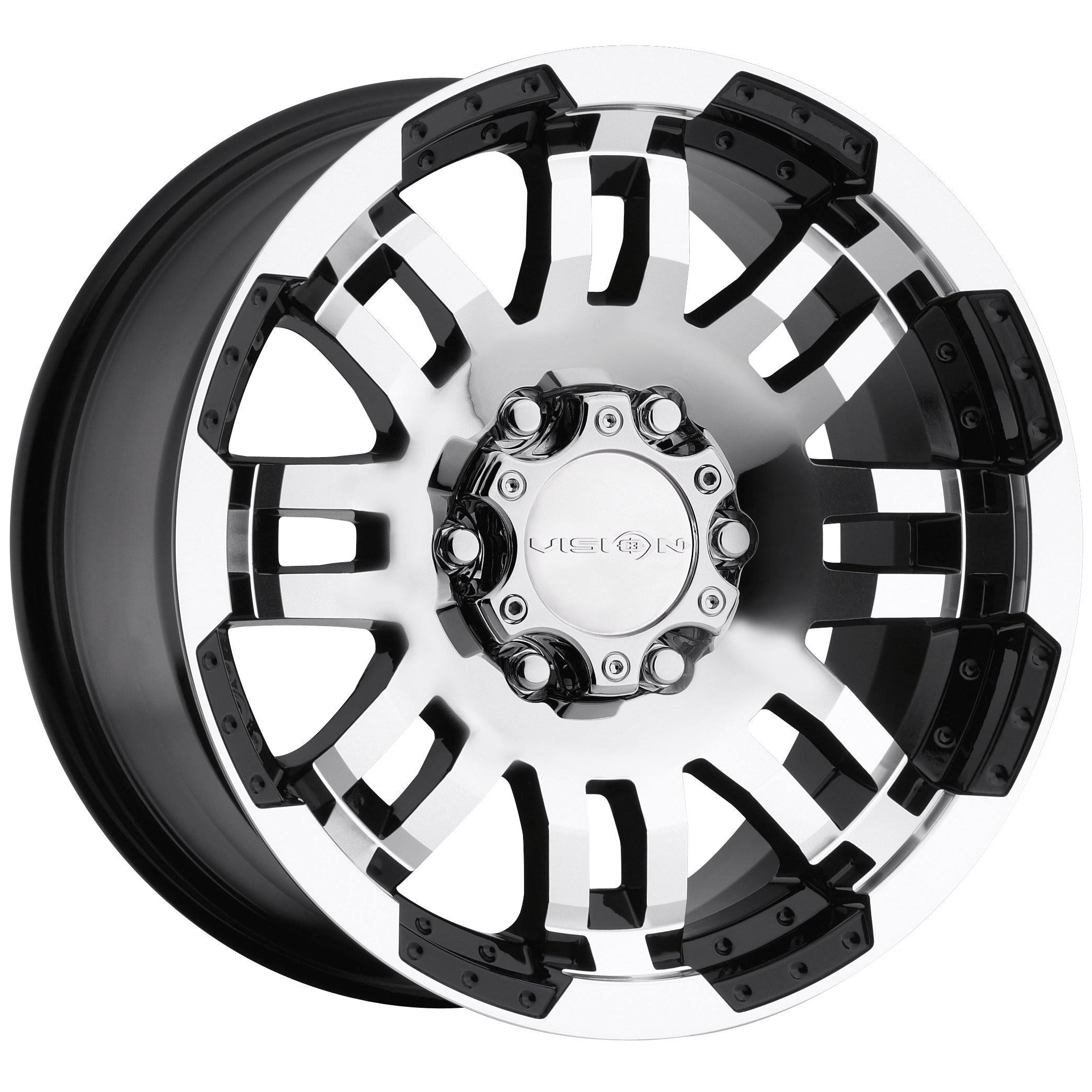 Vision Warrior 375 Gloss Black Machined Face Wheel 16x8 6x114 3mm