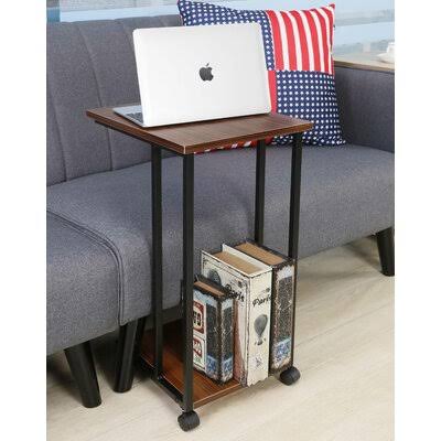 Edgecliff Couch C Tray Table Ebern Designs Color: Walnut/Black