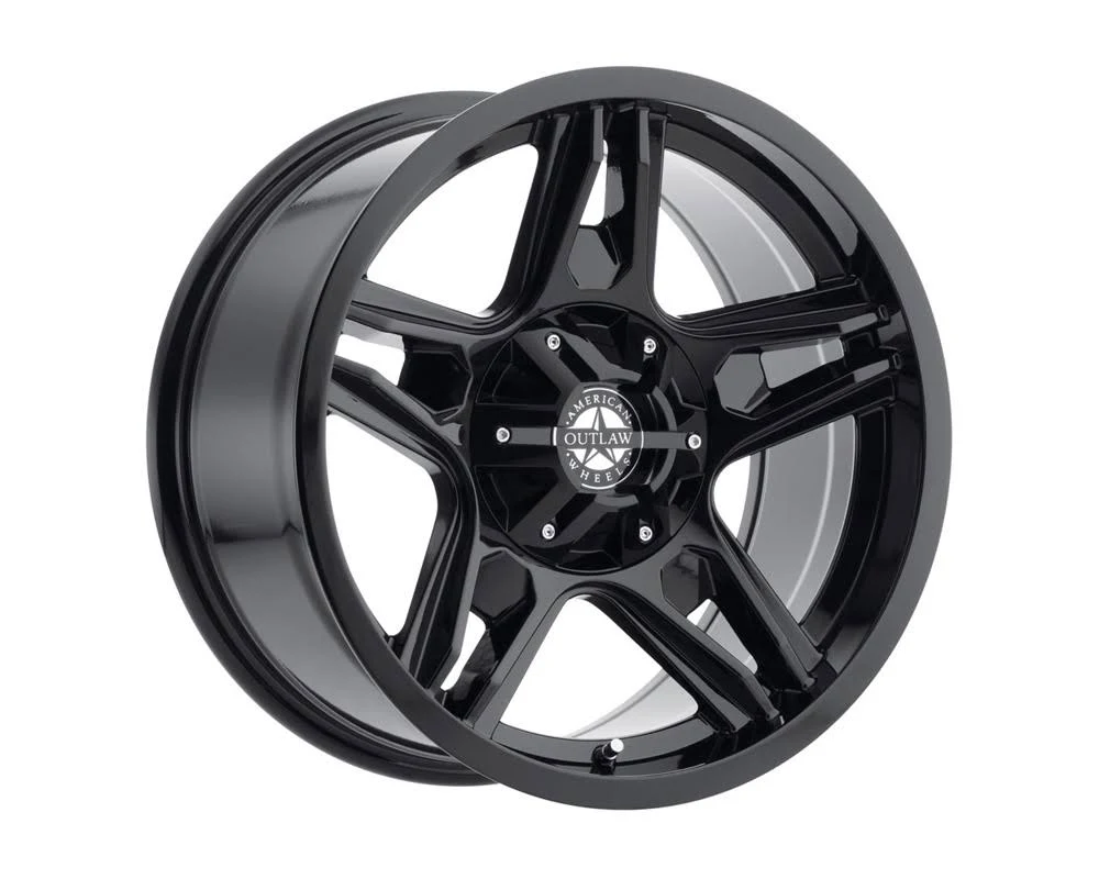 American Outlaw Wheels 124-2958GB Lonestar Full Painted Gloss Black Wheel 20x9 5x139.7 10mm