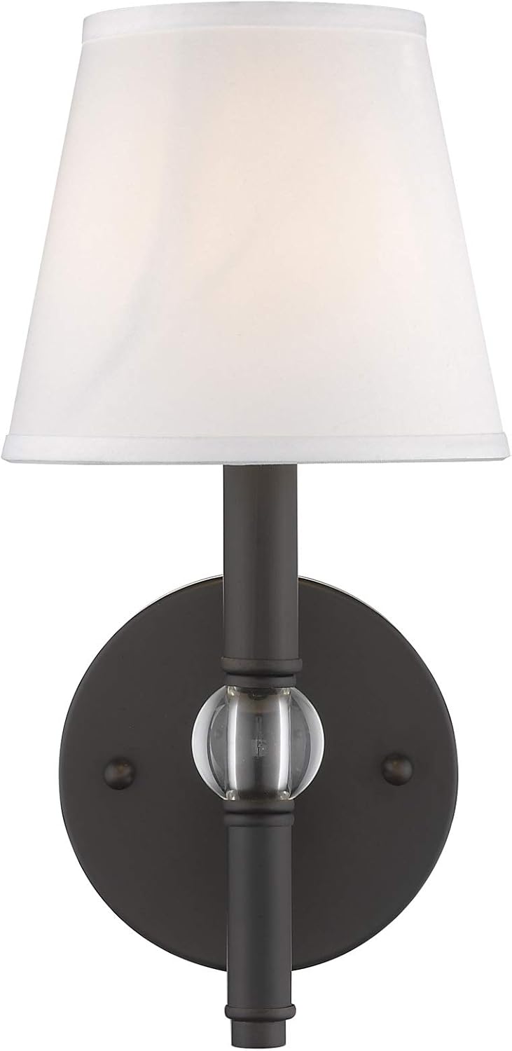 Golden Lighting 3500-1W RBZ-CWH Waverly Sconce, Rubbed Bronze Pack of 2