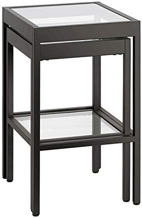 Henn&Hart Modern Black and Bronze Nested SideTables