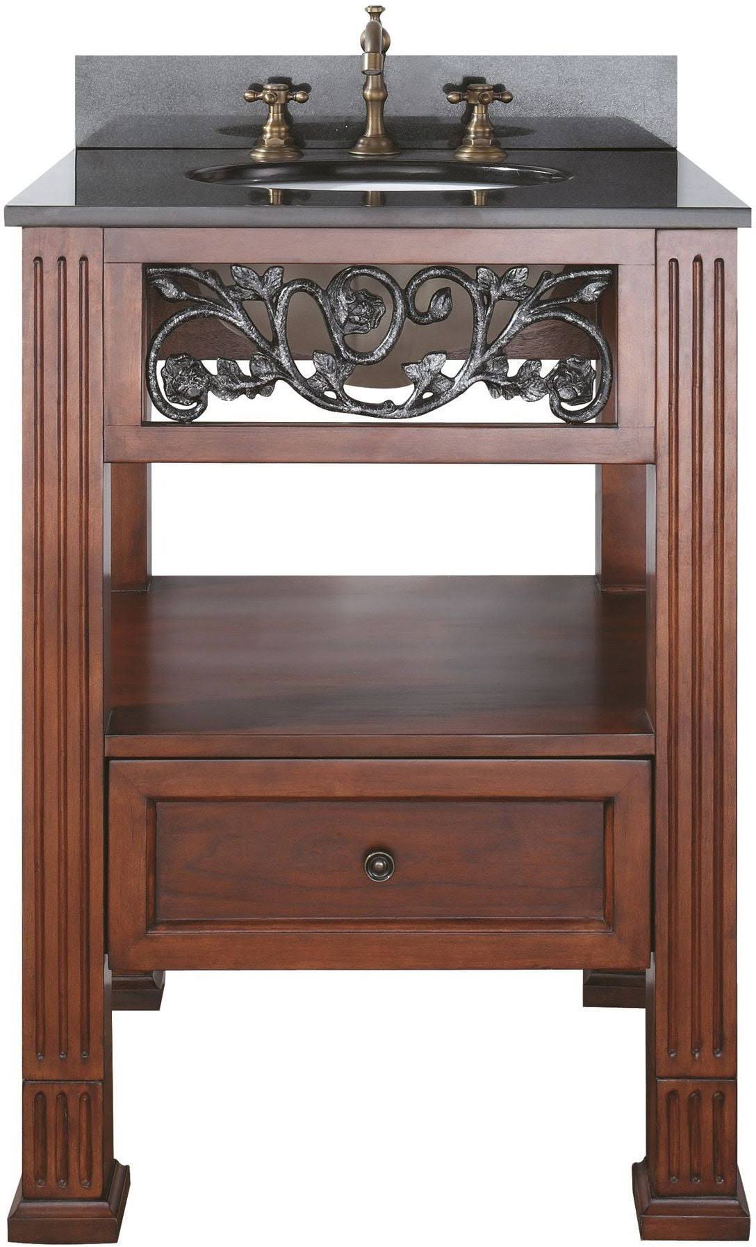 Avanity Napa Dark Cherry 25x22 Vanity with Black Granite Top