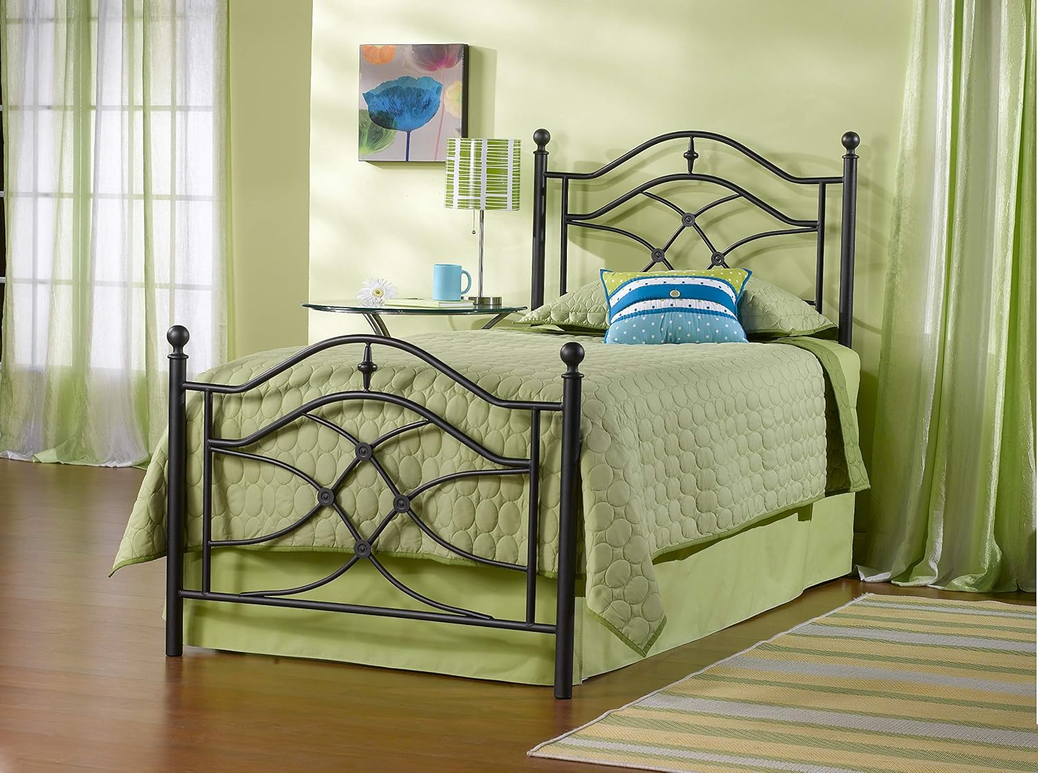 Hillsdale Furniture Hillsdale Cole Frame Twin Bed, Black twinkle