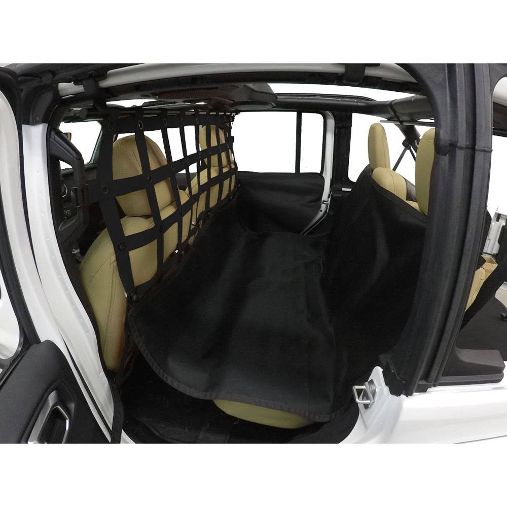 Jeep Wrangler Dirty Dog 4x4 Pet Divider with Hammock and Door Protectors; Black JL4PH18HBK