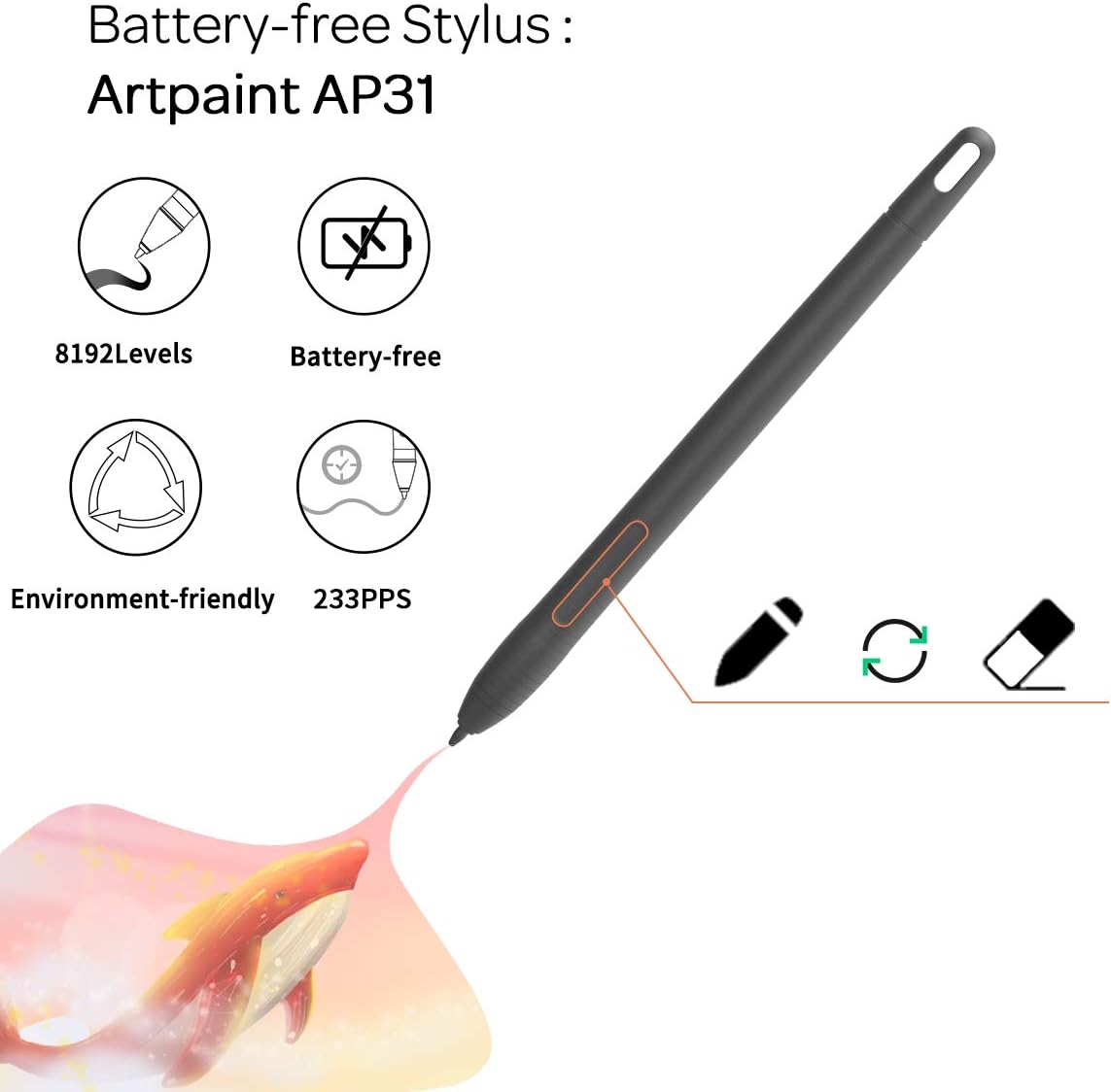 GAOMON M10K2018 10 x 6.25 inches Graphic Drawing Tablet 8192 Levels of Pressure Digital Pen Tablet with Battery-Free Stylus and 10 Customizable Hot-Keys Pack of 2