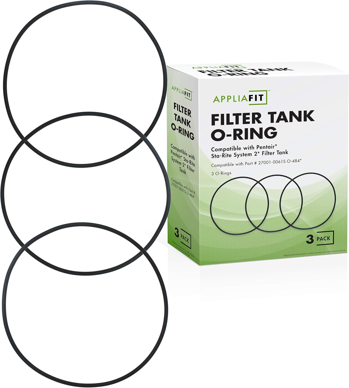 AppliaFit Cord Ring Compatible with Pentair 27001-0061S for Select Sta-Rite PLM and PLD Series Pool and Spa Filter Tanks - O-Rings (3-Pack)