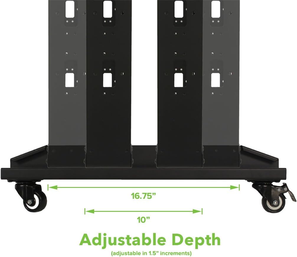 NavePoint 7ft Open Frame 19 Inch 42U 4-Post Network Server Relay Rack Rolling with Casters