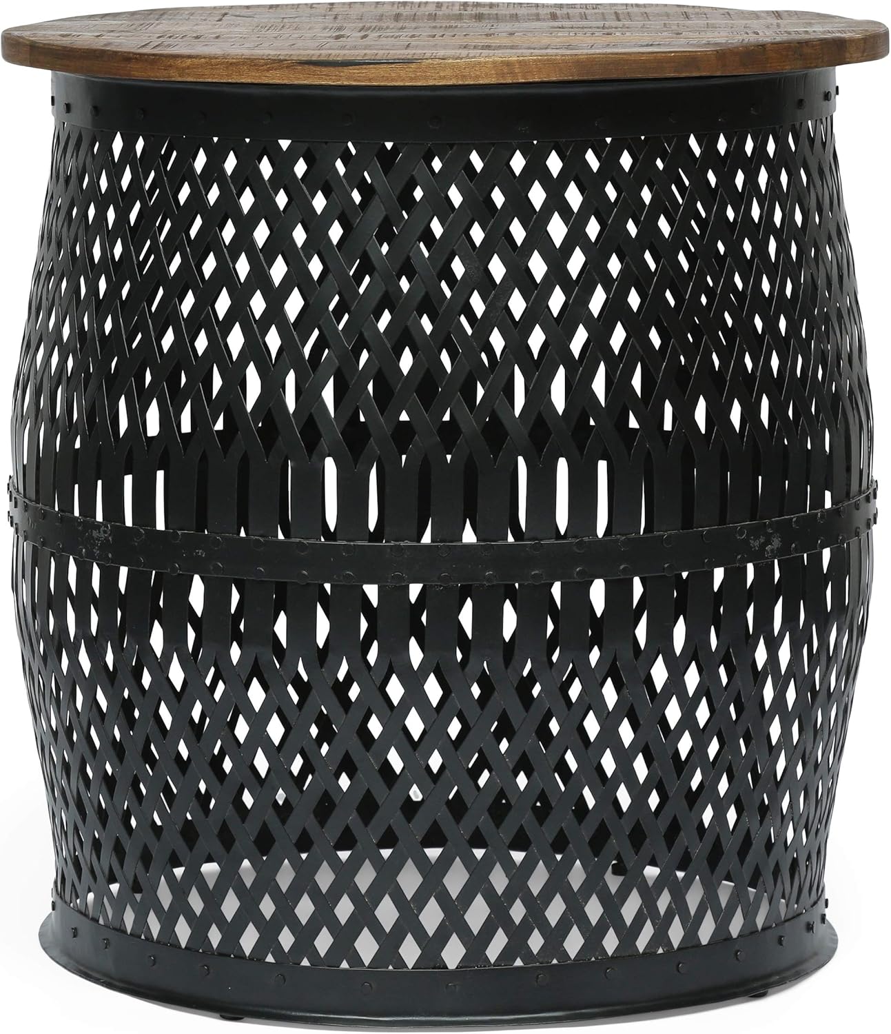 Christopher Knight Home Niver Side Table, Black + Natural