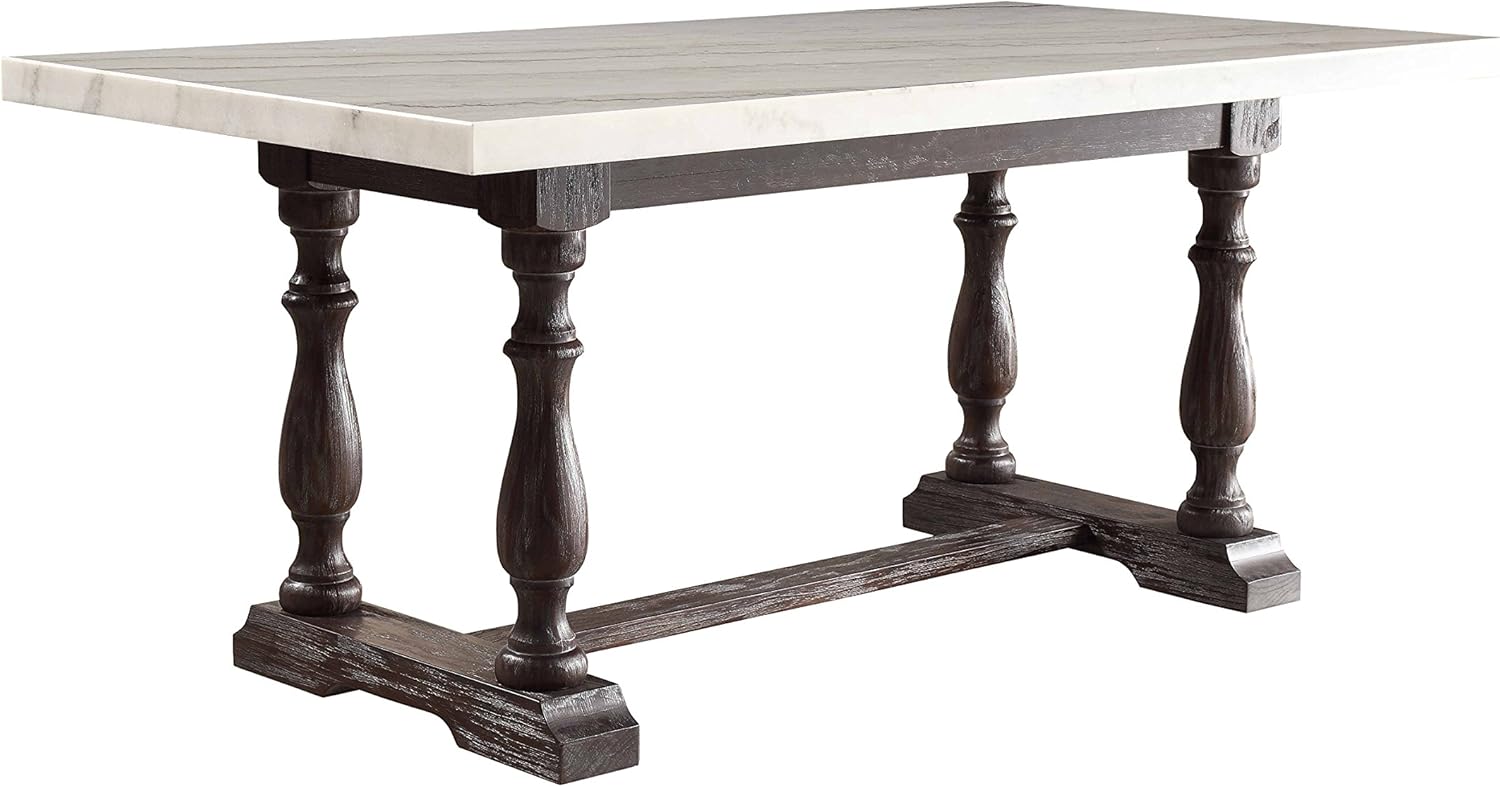 ACME Furniture Gerardo Server, White and Weathered Espresso