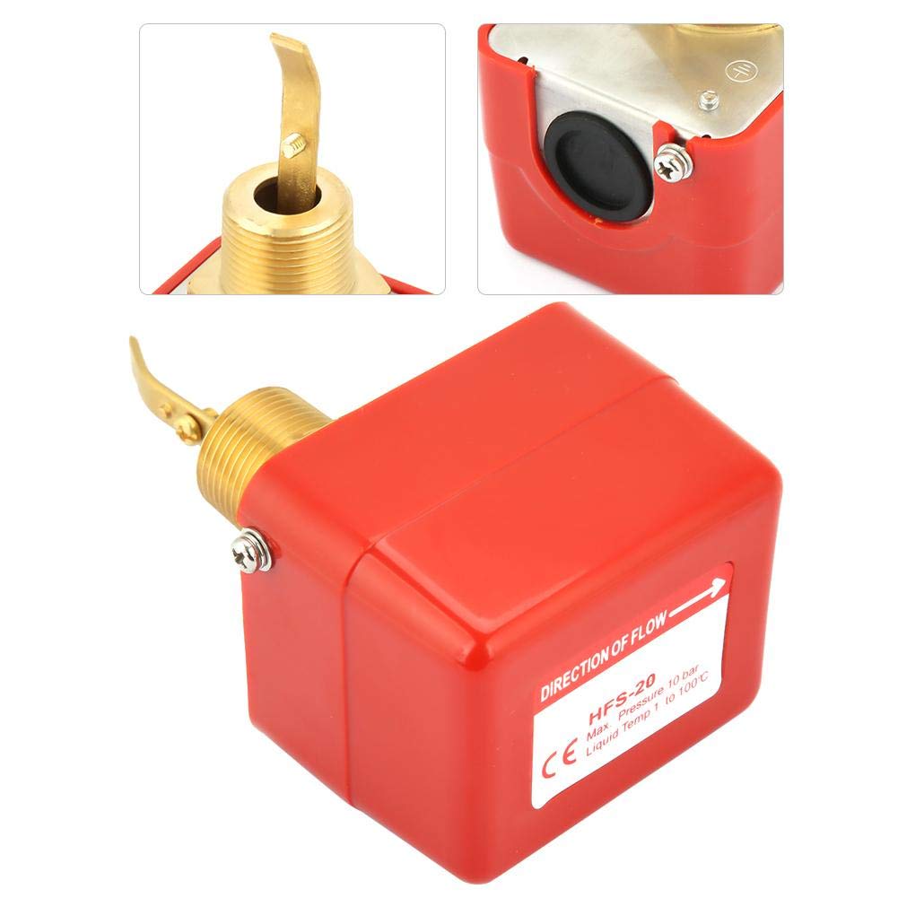 HFS-20 dn20 Flow Switch,Water Flow Paddle Control Switch SPDT Contacts 6-380V Partial Stainless Steel Type 3/4 Flow Switch