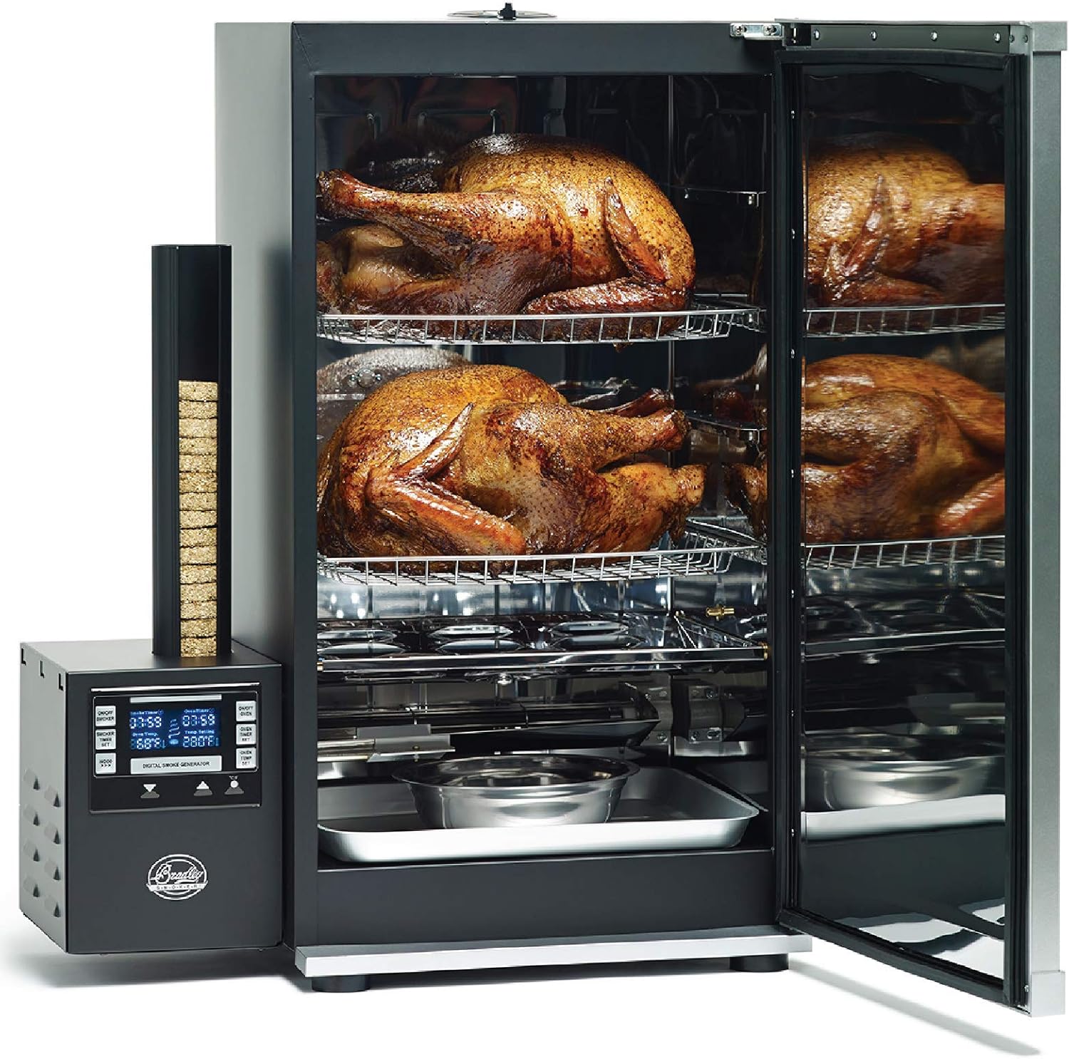 Bradley Smoker BTDS76P 990216 Bradley Digital 4 Rack Smoker, Electric, Silver