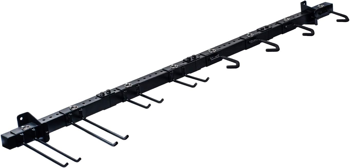 Malson 60 Inch Tool Rack Wall Mount, Tool Storage Rack, Heavy Duty Tools Garage Organization Wall Mount Rack Hanger with 8 Hooks, Garage Organizer for Garden, Wall Holders for Tools Pack of 2