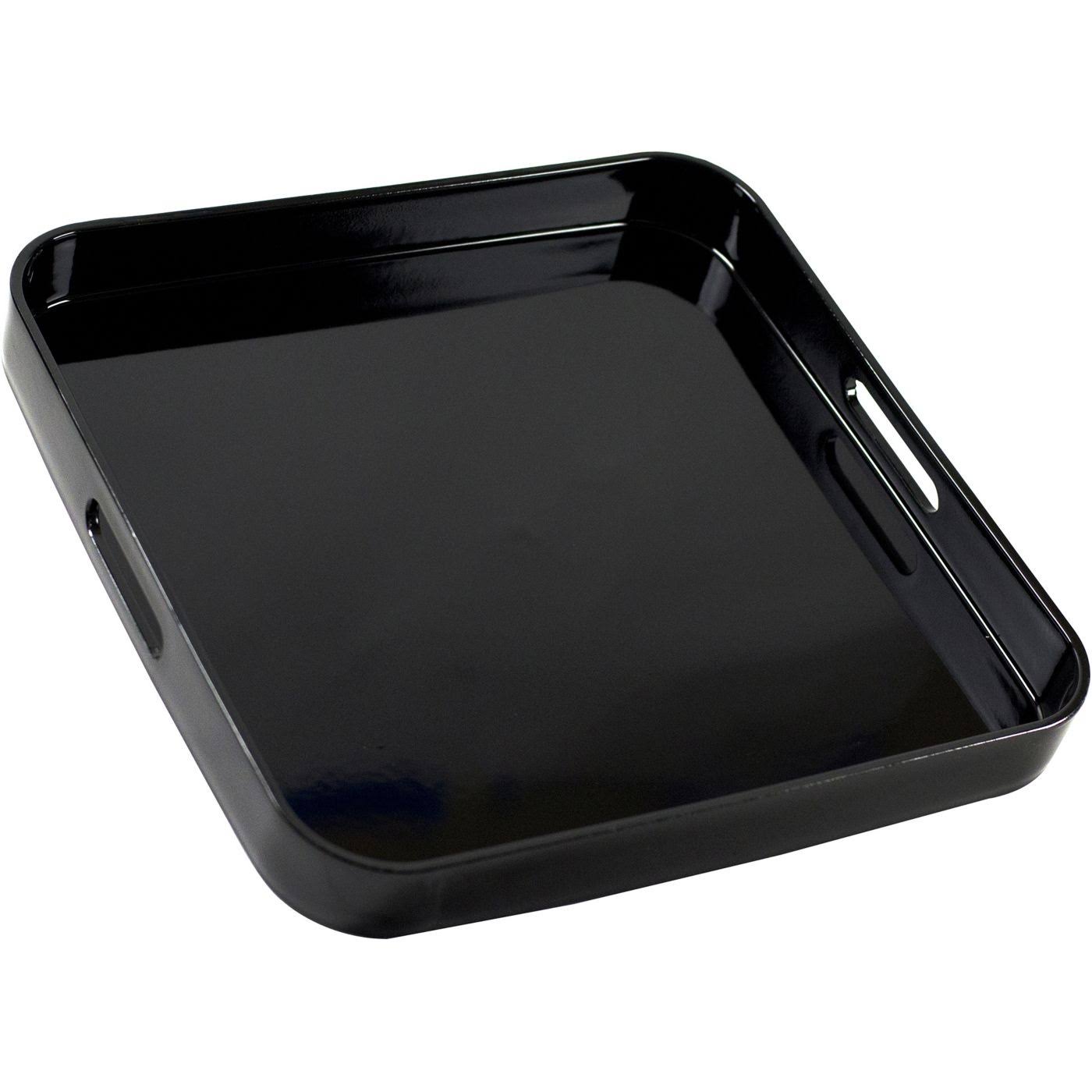 10 Strawberry Street Lacquer Square Serving Tray Black