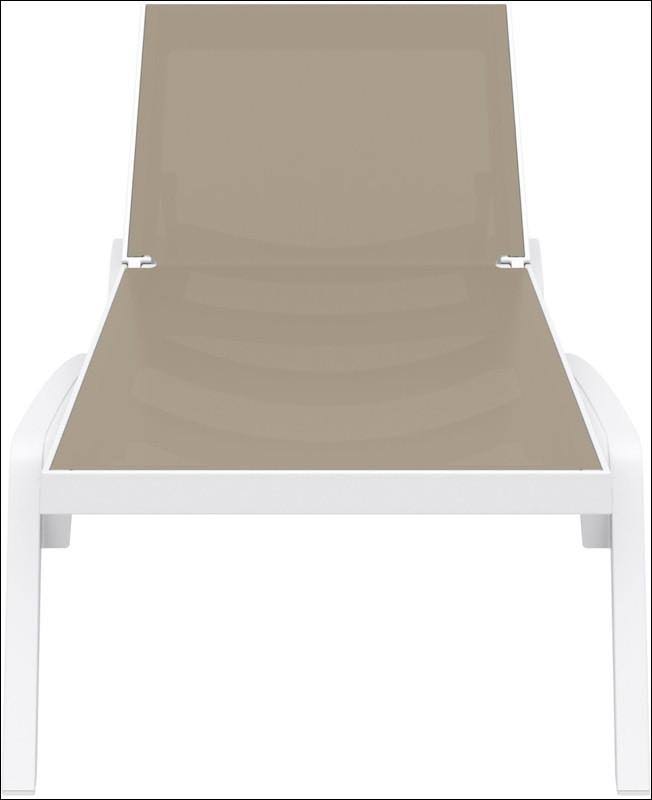 Compamia Pacific Sling Chaise Lounge White Frame Dove Gray Sling