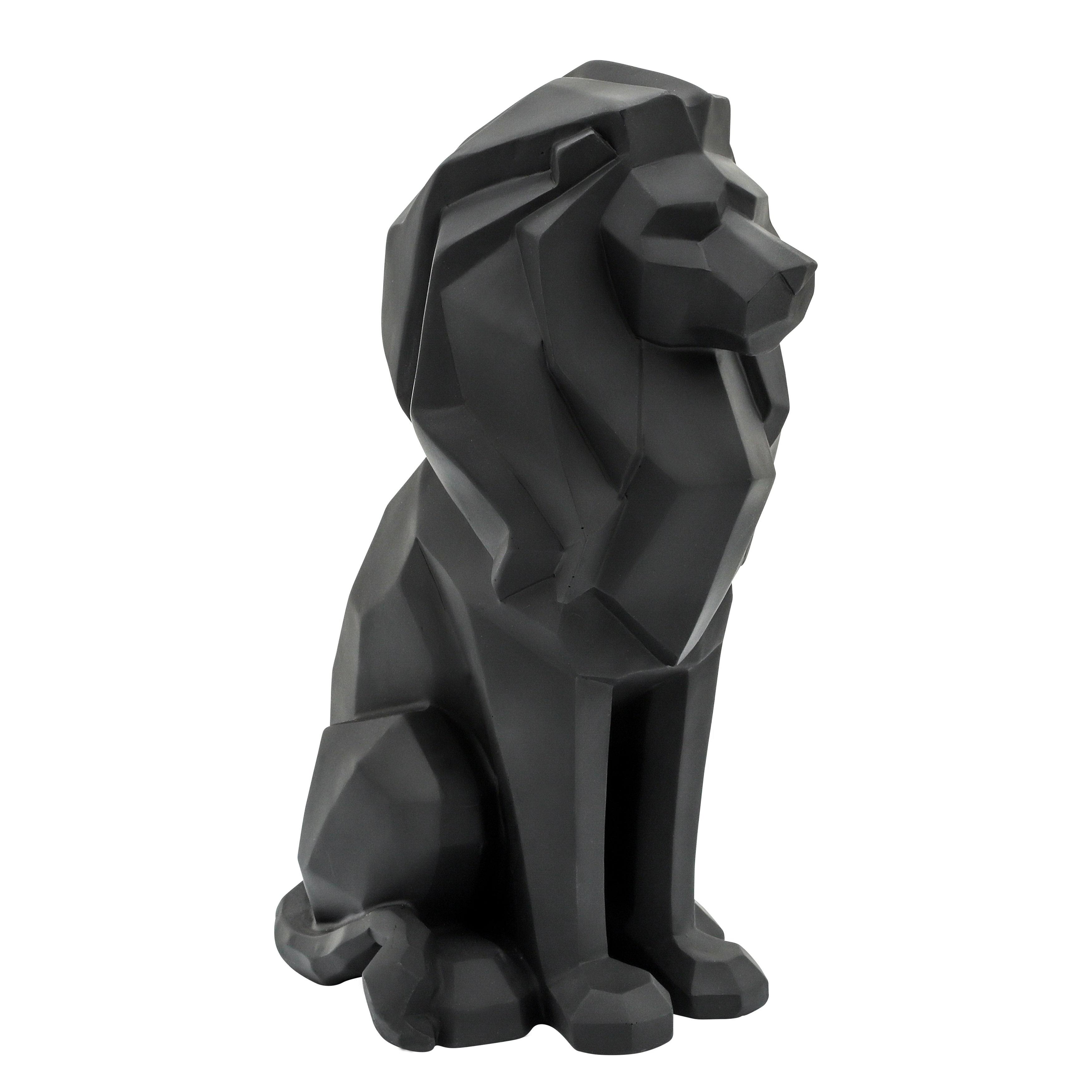 Sagebrook Home Resin 11x22H Sitting Lion, Black