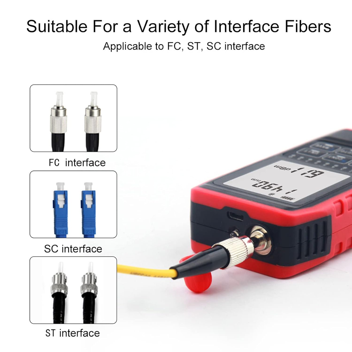 NOYAFA Optical Power Meter, 6 Test Wavelengths Range -60 to +8dBm Multifunctional Mini Fiber Optic Tester with RJ45 Test, FC/SC/ST Universal Interface Rechargeable Visual Fault Locator