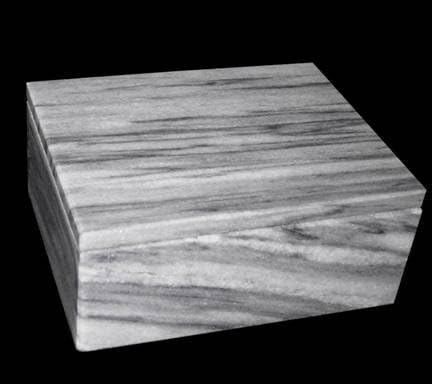 Decorative Gray Marble Box, Grey Stone Box with Lid - Rectangular, 5 Inch Pack of 2