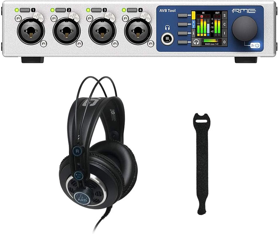 RME AVB Tool Mic Preamp, Router, and Converter with AKG K240 MKII Pro Headphones & 10-Pack Straps Bundle