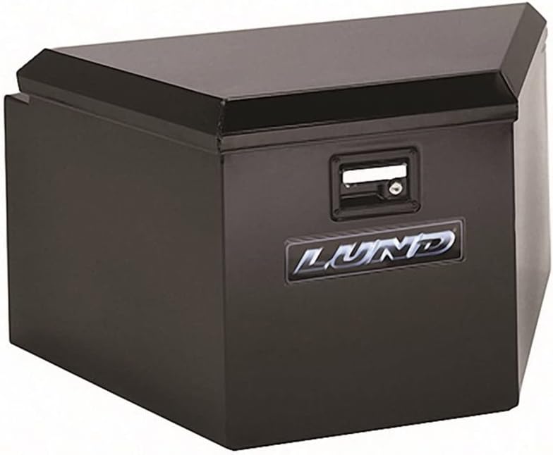 Lund Trailer Tongue Storage Box Universal Aluminum - Black | Dim A: 34; Dim B: 16; Dim C: 22.5; Dim D: 21