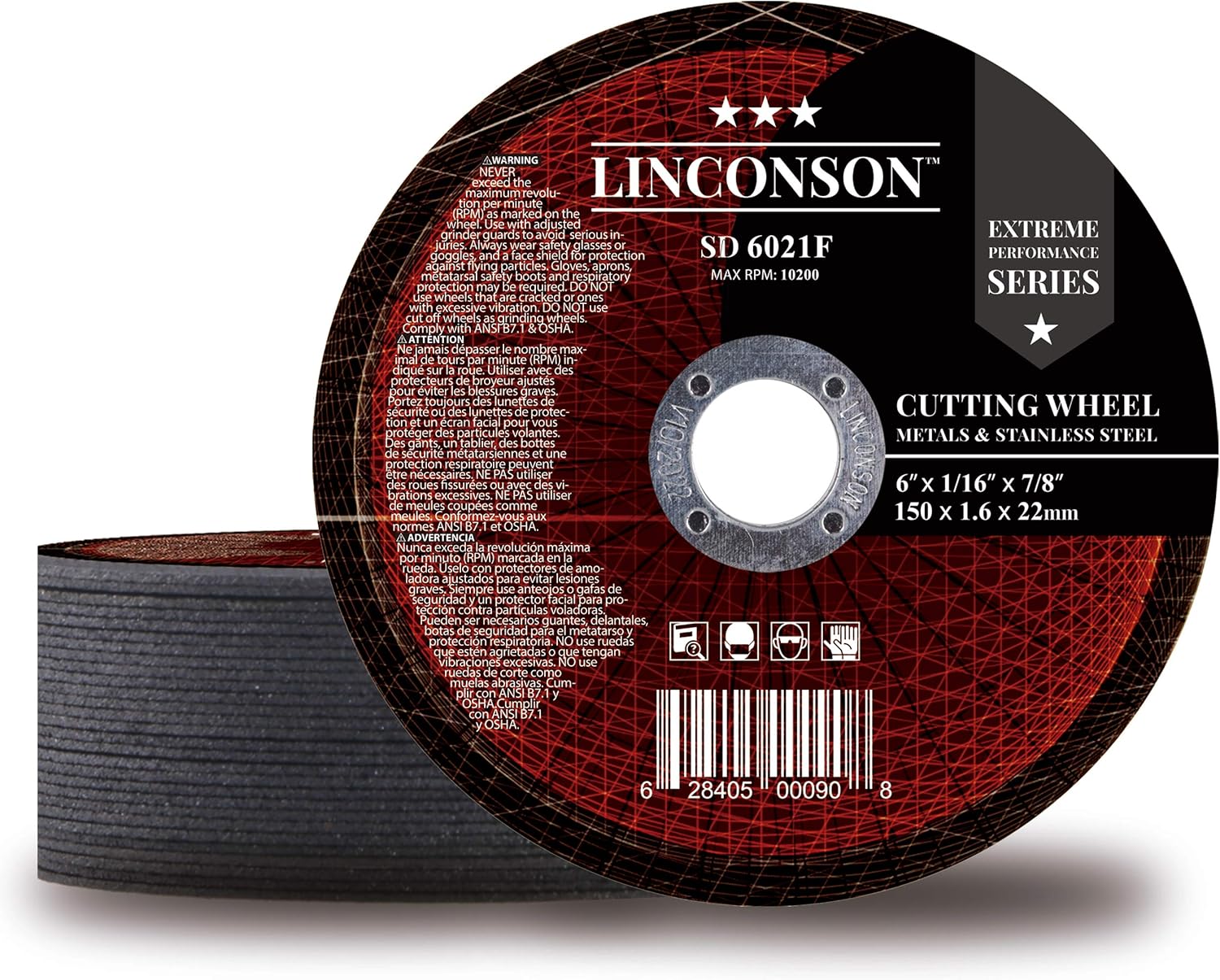 LINCONSON 25 PACK 6 Inch Cut Off Wheel for Metal & Stainless Steel Used On Angle Grinder 6&rdquo;x1/16&rdquo;x7/8