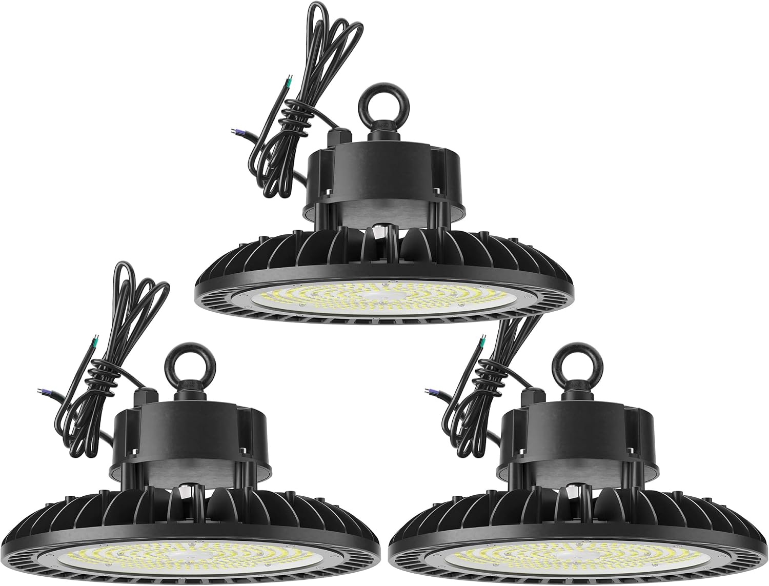 Sunco Lighting UFO LED High Bay Light, Lighting for Warehouse, 5000K Daylight, 150W, 21000 LM, 100-277V, Dimmable 1-10V, IP65 Waterproof, Super Bright, UL 3 Pack