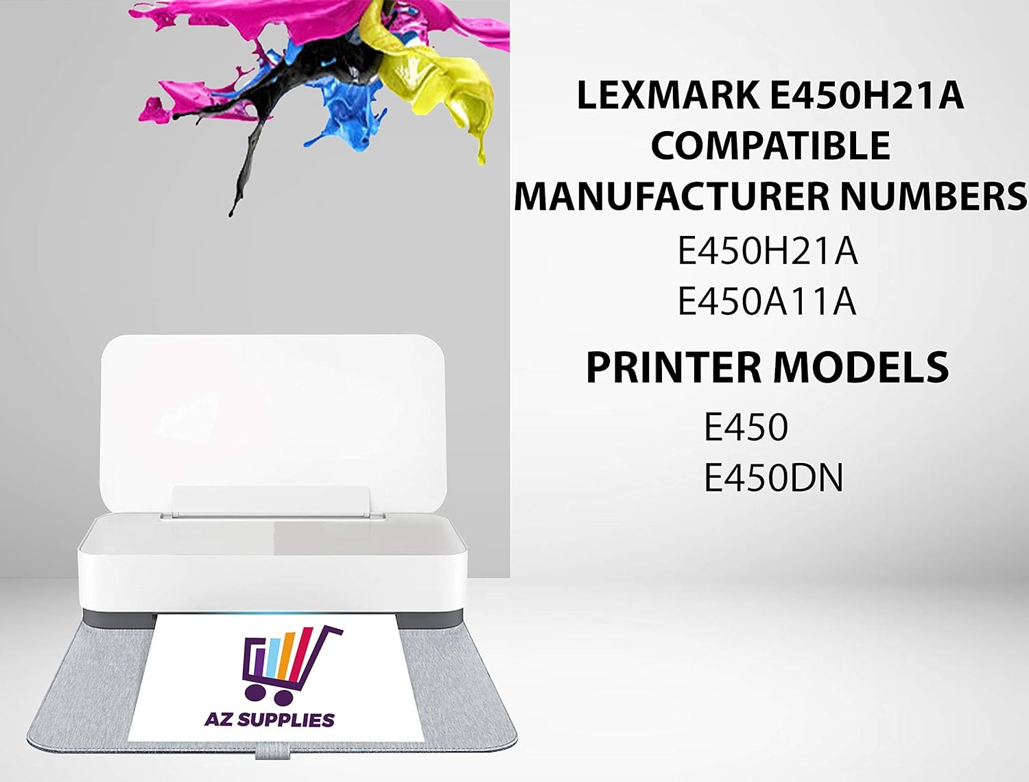 AZ Supplies Compatible Toner Cartridge Replacement for Lexmark E450H21A E450A11A E450 E450DN Black 2 Packs