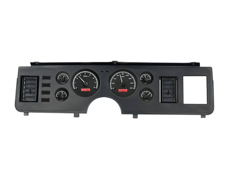 Dakota Digital VHX-79F-MUS-K-R VHX System Black Alloy Style Face Red Display Ford Mustang 1979-1986
