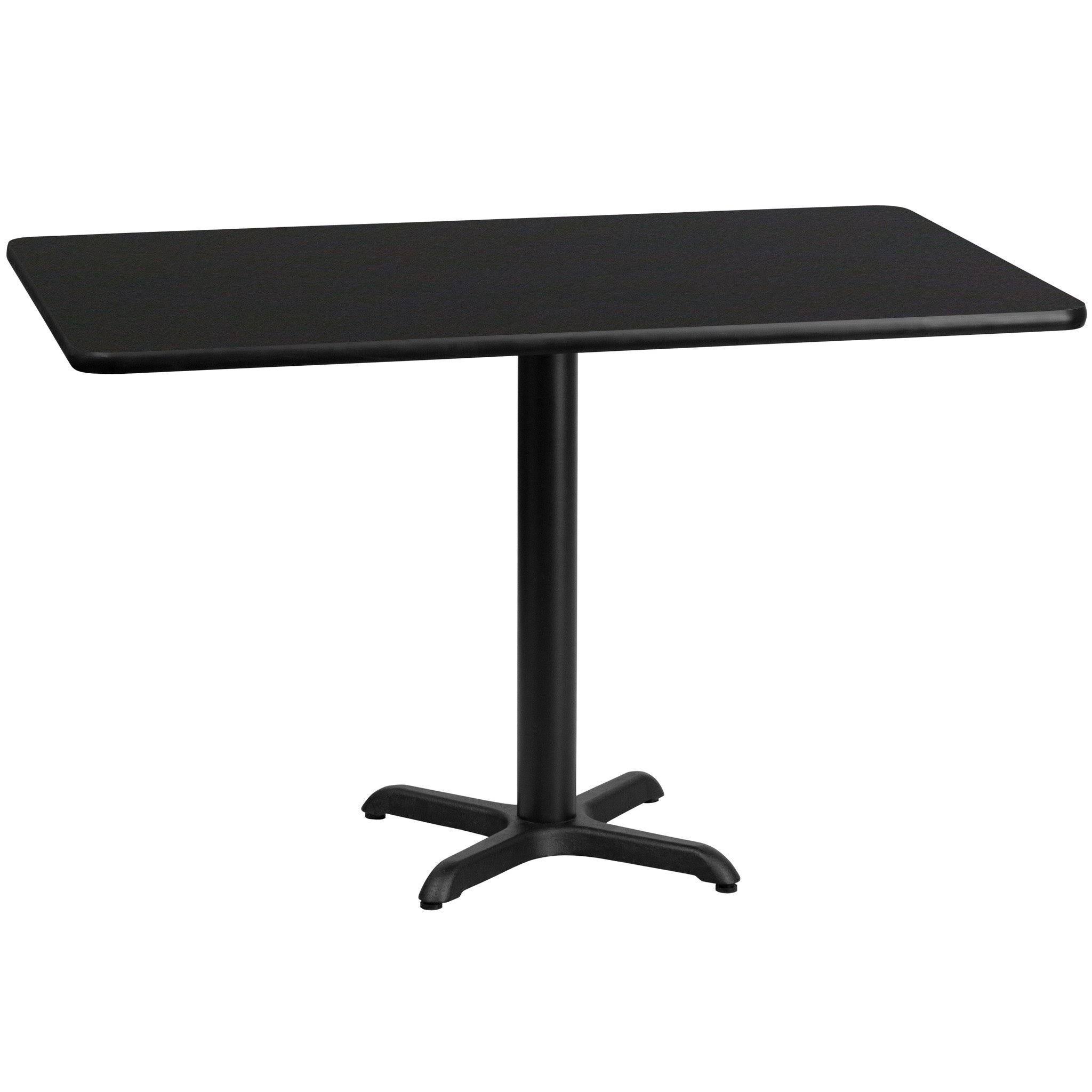 Flash Furniture 30&& x 60&& Rectangular Black Laminate Table Top with 22&& x 22&& Table Height Bases