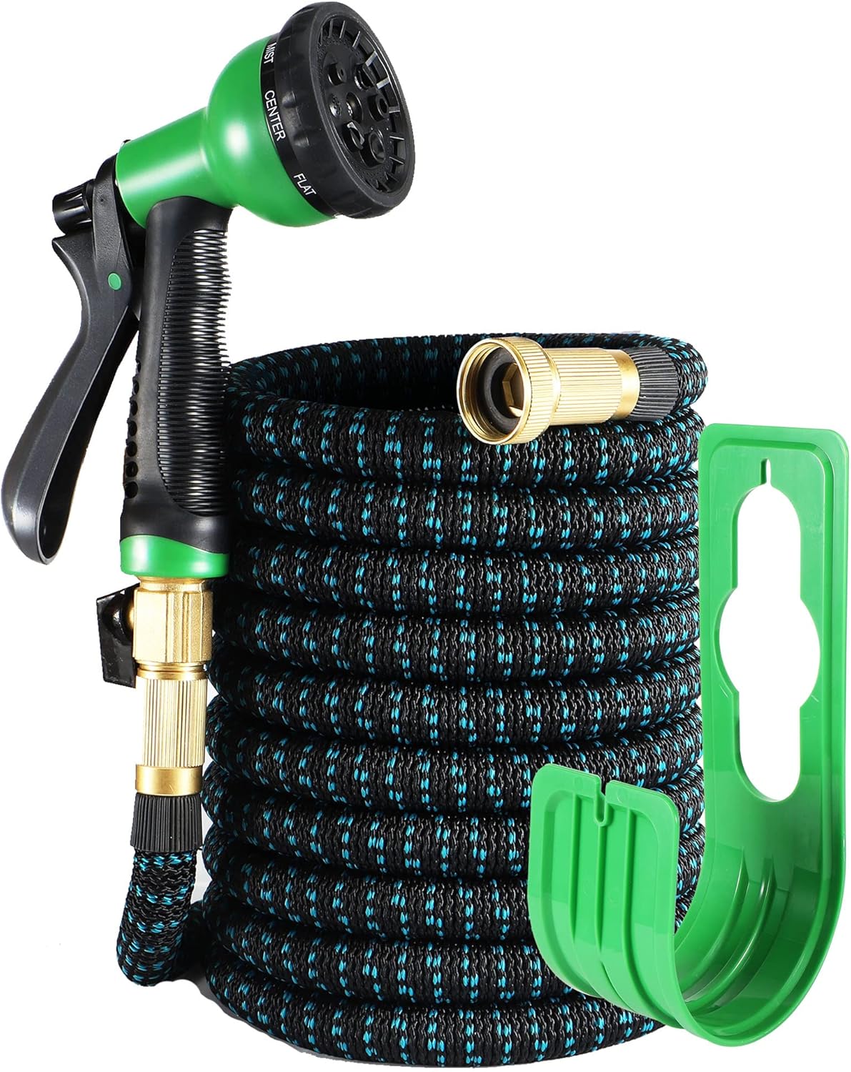 FOXEASE Expandable Garden Hose 50FT, Water Collapsible Hose with 8 Function Spray Nozzle, Durable 3-Layers Latex Core with 3/4