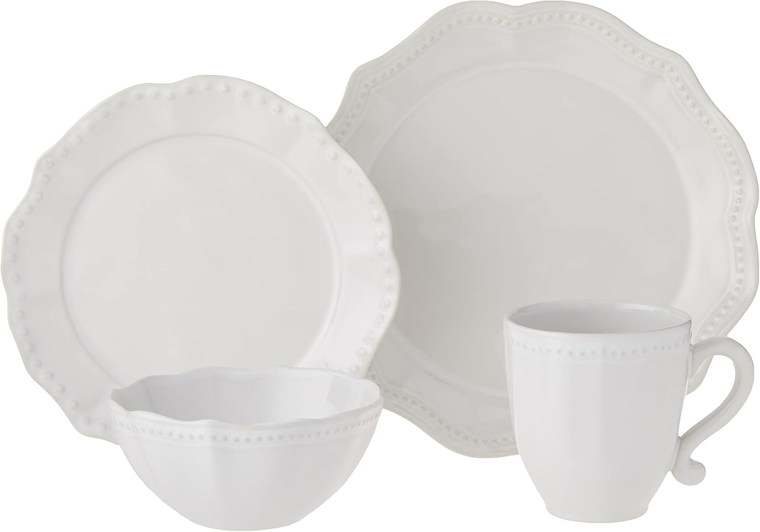 Mikasa Alyse 4-Piece Place Setting, White Pack of 2