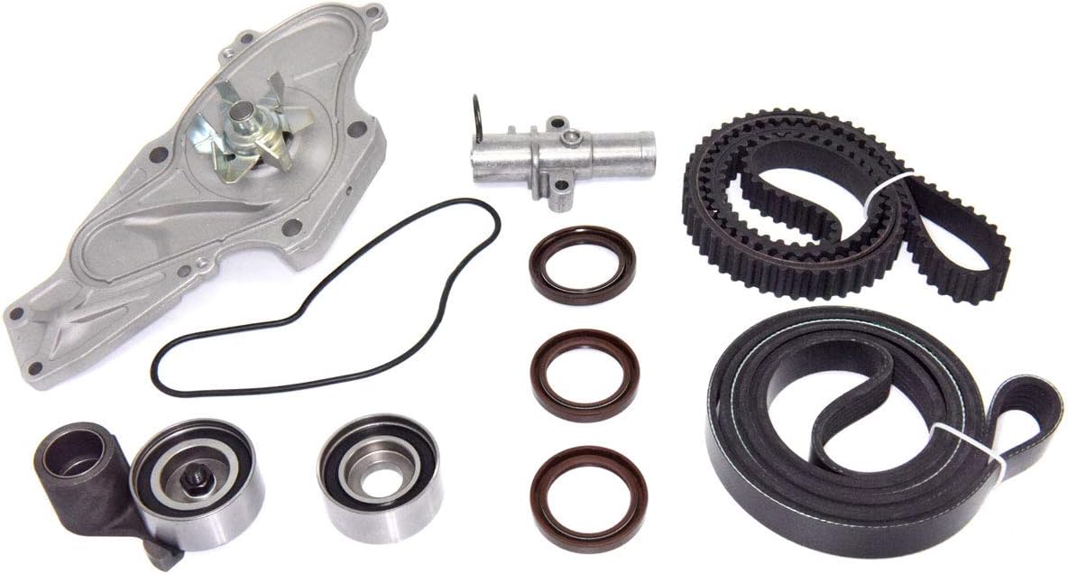 Timing Belt & Water Pump Kit - Compatible with Acura & Saturn Vehicles - Accord, Odyssey, Pilot, TL, RL, MDX, Vue 3.5, 3.0, 3.7 - Replaces TKH002, TCKWP329, 19200-RDM-A02 19200-RDV-J01