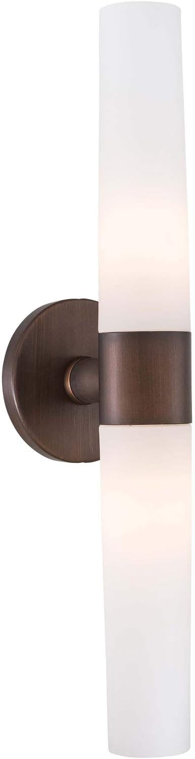 George Kovacs P5042-647B Saber 2 Light Bath Glass Wall Vanity with T-10 Bulbs, Copper Bronze Patina