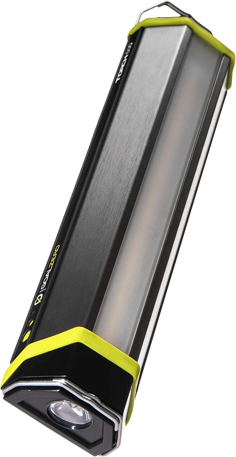 Goal Zero Torch 500 Multi-Use Light. LED Flashlight, 500 Lumen LED Light Solar Lantern. Weatherproof Flashlight. Portable Spotlight and Floodlight. Rechargeable Flashlight with Built-in Solar Panel. Pack of 2