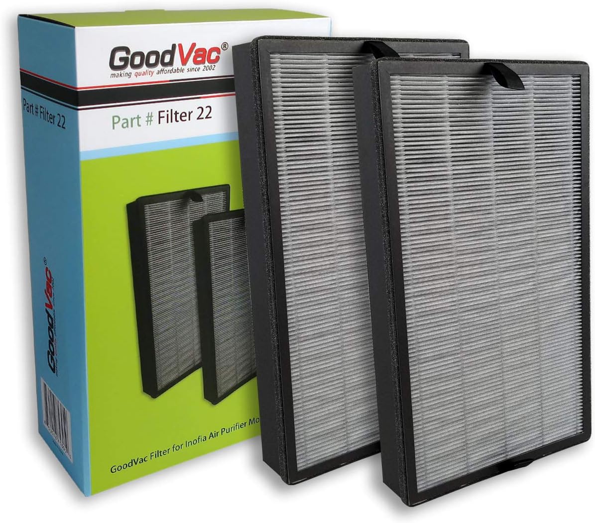 GOODVAC H13 True HEPA Filter Kit (2 Filters) Compatible with Inofia 1539 (PM1539)