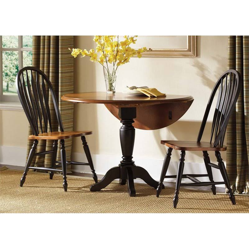Liberty Furniture 80-CD-DLS Low Country Drop Leaf Pedestal Dining Table, Bronze/Black