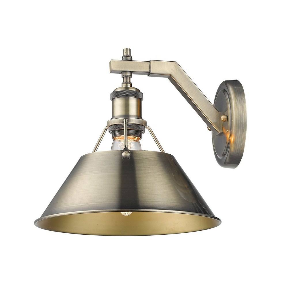 Golden Lighting Orwell 1 Light Wall Sconce Pewter / Black 3306-1W