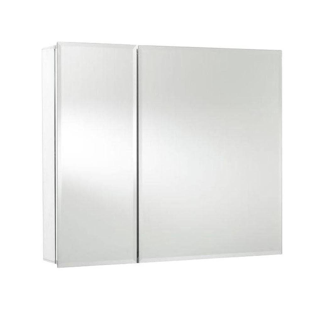 Croydex 26 in. x 30 in. Bi-View Recessed or Surface Mount Medicine Cabinet in Aluminum with Hang &n& Lock