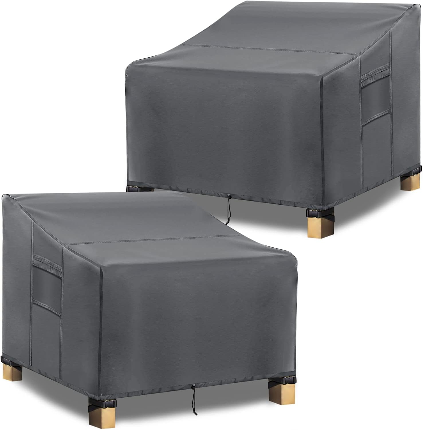 Joyvilla Patio Chair Covers for Outdoor Furniture Waterproof, 2 Pack Outdoor Chair Covers, 600D Heavy Duty Patio Furniture Covers for Lounge Deep Seat (38