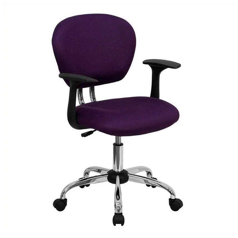 Scranton u0026 Co Mid-Back Mesh Task Office Chair with Arms in Purple